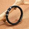 Braided Leather Cord Bracelets for Men BJEW-Z081-11EB-01-3