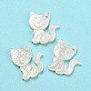Natural Sea White Shell Cat Charms SHEL-D079-04-2