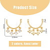 8Pcs 2 Colors Rack Plating Brass Pave Clear Cubic Zirconia Connector Charms KK-DC0003-48-2