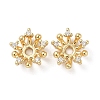 Brass Micro Pave Clear Cubic Zirconia Bead Caps KK-U045-05G-1