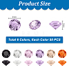 300Pcs 6 Colors Diamond Shape Grade A Cubic Zirconia Cabochons ZIRC-PH0001-43B-06-2