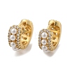 Real 18K Gold Plated Hollow Chunky Cubic Zirconia Huggie Hoop Earrings EJEW-I260-05G-NR-2