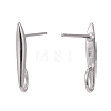 Anti-Tarnish Rhodium Plated 925 Sterling Silver Stud Earring Findings X-STER-K168-118P-2