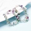 Unisex Chip Natural Fluorite Beaded Stretch Bracelets BJEW-S143-14-6
