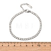 304 Stainless Steel Rhinestone Cup Chain Bracelets for Women BJEW-G753-01P-03-5