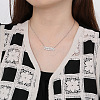 304 Stainless Steel Crystal Rhinestone Word Mama Pendant Necklaces for Mother's Day FS-WG743BF-08-2