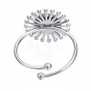 Non-Tarnish 304 Stainless Steel Open Cuff Finger Ring Cabochon Settings LS-STAS-T060-14P-2