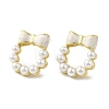 Bowknot Brass Stud Earrings EJEW-R162-06G-2