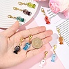 9Pcs Handmade Dichroic Foil Lampwork Pendant Decorations HJEW-YW00254-5