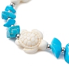 2Pcs 2 Styles Synthetic Turquoise & Natural Magnesite Braided Beaded Bracelets BJEW-JB10202-4