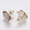Faceted Glass Stud Earring Findings GLAA-F084-A06-2