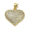 Rack Plating Brass Micro Pave Clear Cubic Zirconia
 Pendants KK-R163-03G-1