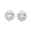 925 Sterling Silver Pave Clear Cubic Zirconia Connector Charms STER-P060-01S-1