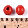 Spray Painted Round Natural Schima Wood Beads WOOD-A018-8mm-07-3
