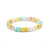 Glass Rondelle Beaded Stretch Bracelet for Women BJEW-JB08709-4