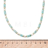 Round Synthetic Howlite & Natural Amazonite Heishi Beaded Necklaces for Women NJEW-JN06000-01-3