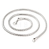 201 Stainless Steel Round Snake Chain Necklaces for Women NJEW-G140-06E-P-1-2