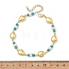 Ocean Dyed Synthetic Turquoise Beads & 304 Stainless Steel Link Chain Anklets GG-AJEW-AN00833-01-4