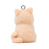 Animal Theme Flocky Opaque Resin Pendants RESI-H042-01P-03-3