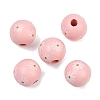 Printed Wood European Beads WOOD-G029-07A-1