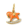 304 Stainless Steel Enamel Pendants STAS-A145-02G-1