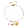 Ocean 304 Stainless Steel and Imitation Pearl Charm Anklets for Women SA-CBA3D94-04B-G-4