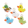 5Pcs Glass Seed Beaded Pendants PALLOY-MZ01293-1