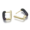 Brass Micro Pave Cubic Zirconia Huggie Hoop Earrings KK-R137-014-NF-3