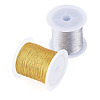 2 Rolls 2 Colors 3-Ply Round PET Metallic Thread MCOR-TA0001-03A-3