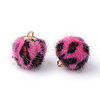 Handmade Plush Cloth Fabric Covered Charms WOVE-S082-14mm-M1-2