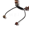 8mm Round Natural Polychrome Jasper/Picasso Stone/Picasso Jasper Braided Bead Bracelets BJEW-C067-01B-19-4