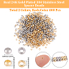 800Pcs 2 Colors 304 Stainless Steel Spacer Beads STAS-BBC0009-75A-2