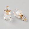 Faceted Natural Quartz Crystal Pendants G-H252-B07-3