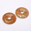 Donut/Pi Disc Millefiori Glass Pendants X-LK-N001-10-2