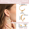 16Pcs 304 Stainless Steel Stud Earring Findings STAS-BBC0010-20B-2