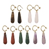 Natural Green Aventurine/Rose Quartz/Amethyst/Agate/Tiger Eye Dangle Earrings EJEW-JE07331-2