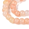 Ombre Effect Dyed Crackle Glass Beads Strands GLAA-Q106-01A-B12-4