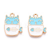 Golden Plated Alloy Enamel Pendants ENAM-T009-90A-RS-2