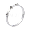 Ring with Square 304 Stainless Steel Bangles BJEW-G700-04P-1