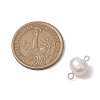 Natural Cultured Freshwater Pearl Connector Charms PALLOY-JF03090-01-5