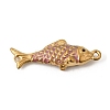304 Stainless Steel Enamel Fish Connector Charms STAS-B128-55G-03-1