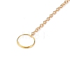 Wire Wrapped Natural Rose Quartz & Brass Moon Pendant Decorations HJEW-K046-08G-04-5