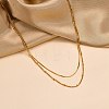 304 Stainless Steel Double-Layer Necklace LS-NJEW-Q321-01G-6