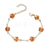 Brass Cable Chains Beads Bracelets for Women BJEW-JB11470-06-2