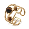 Natural Tiger Eye Finger Rings STAS-Z112-05G-03-4