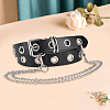 Black PU Leather Waist Belts AJEW-CL0004-87-7