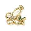 Brass Micro Pave Clear Cubic Zirconia Pendants LS-KK-U005-01K-G-2
