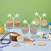16Pcs 4 Colors Printed Resin & Wood Pendants WOOD-BT0001-13-7