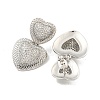 Heart Brass Pave Clear Cubic Zirconia Dangle Earrings EJEW-M258-27P-2