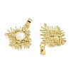 Brass Micro Pave Clear Cubic Zirconia Pendants KK-A294-09G-2